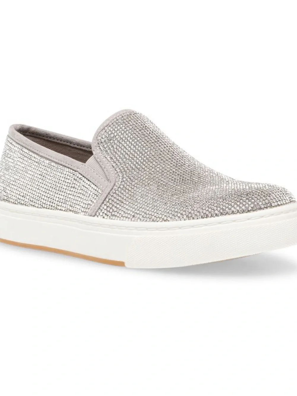 Steve Madden Silver Rhinestone Slip-On Sneakers